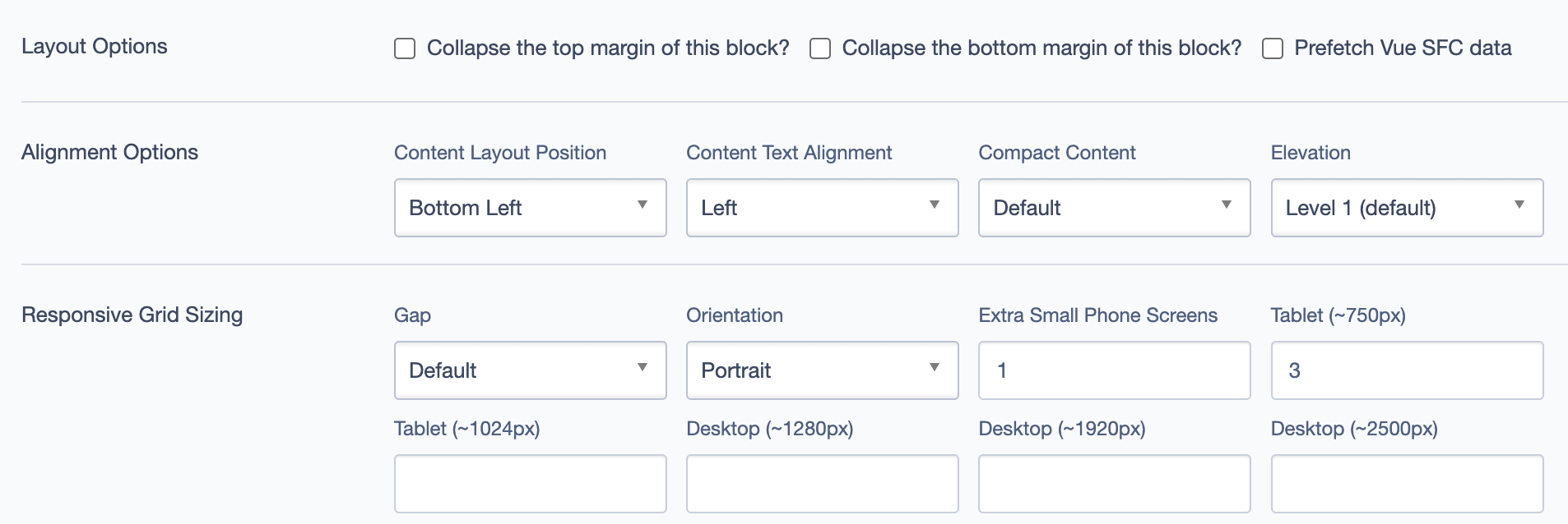 Mosaic Block Layout